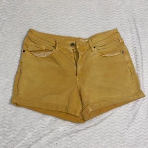Yellow Denim Shorts
